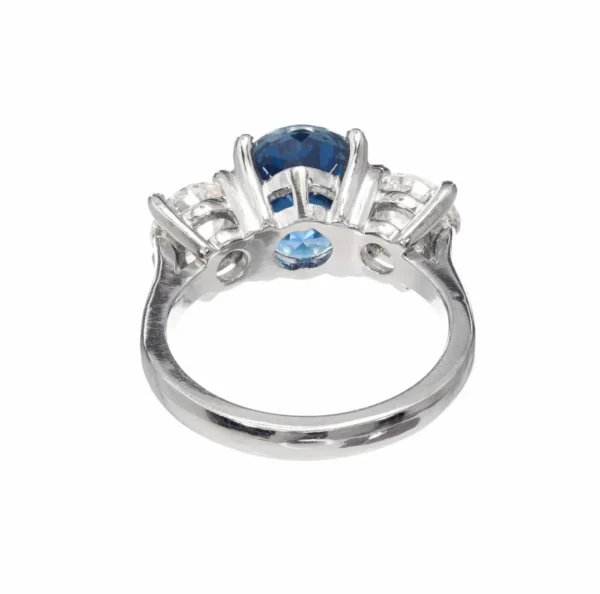 Peter Suchy 5.77 Carat Sapphire Diamond Three-Stone Platinum Engagement Ring