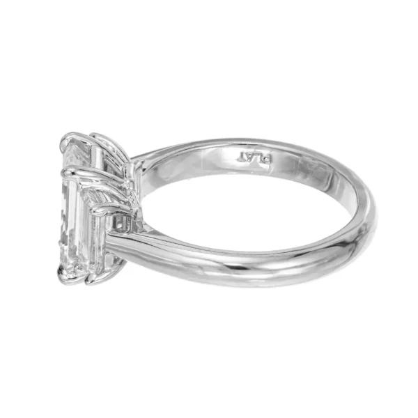 Peter Suchy GIA 2.41 Carat Diamond Platinum Three-Stone Engagement Ring