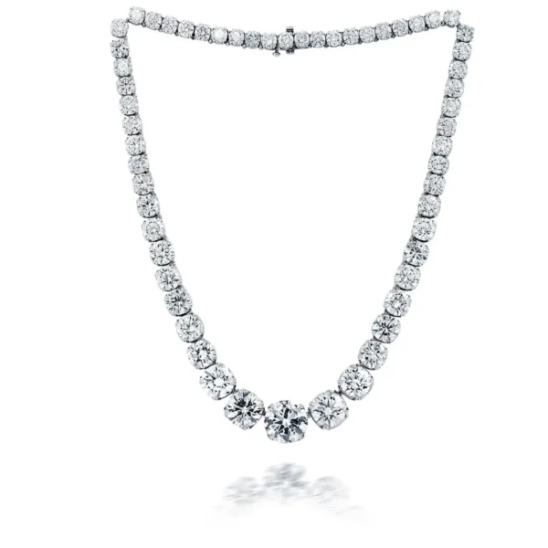 Platinum 95.00 Carat Diamond Tennis Necklace