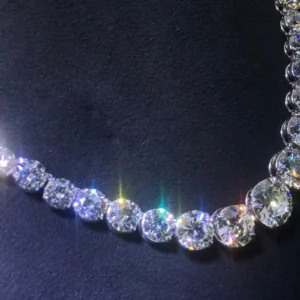 Platinum 95.00 Carat Diamond Tennis Necklace