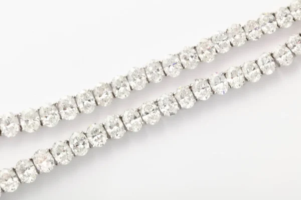 Rare Oval Diamond Platinum Necklace