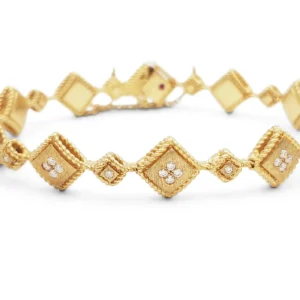 Roberto Coin Ducale Yellow Gold and Diamond Bracelet