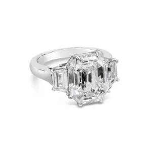 Roman Malakov 6.08 Carat Step Cut Diamond Three-Stone Engagement Ring