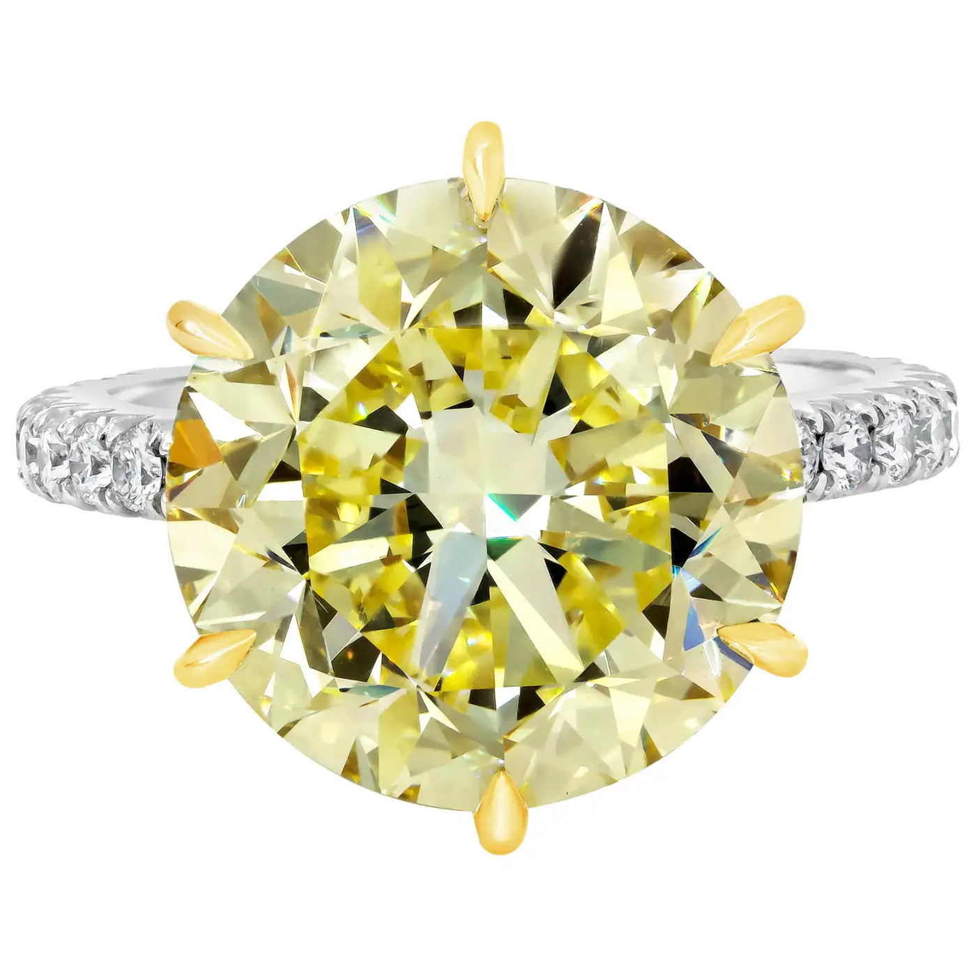 Roman Malakov GIA Certified Fancy Intense Yellow Diamond Engagement Ring