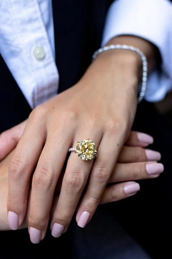 Roman Malakov GIA Certified Fancy Intense Yellow Diamond Engagement Ring