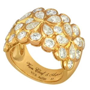 Rosee 4.25 Carats Diamond Gold Floral Band Ring