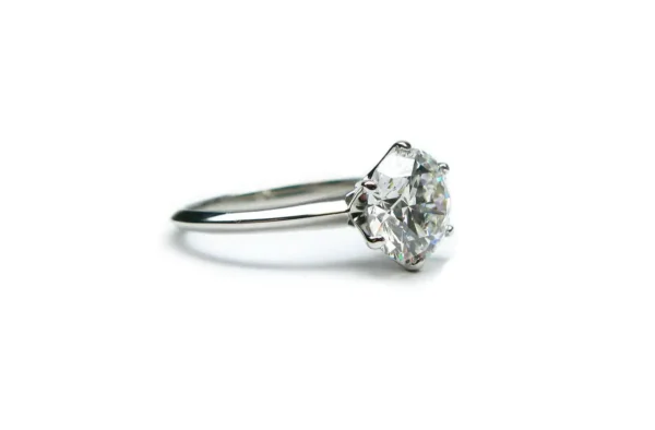 Round Diamond Platinum Solitaire Engagement Ring Tiffany & Co. 2.18 carat