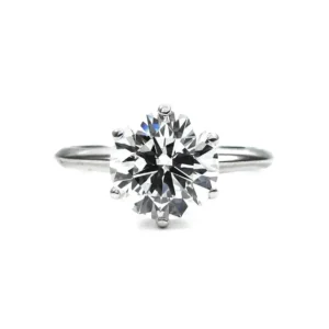 Round Diamond Platinum Solitaire Engagement Ring Tiffany & Co. 2.18 carat