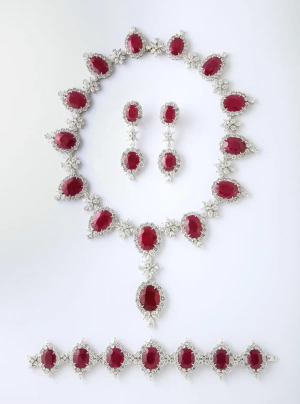 Ruby and Diamond Necklace For Sale