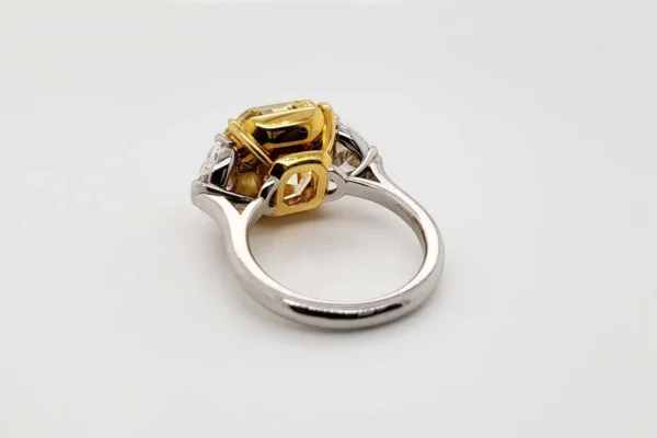 Scarselli 10 Carat Fancy Intense Yellow Internally Flawless Radiant Diamond Ring