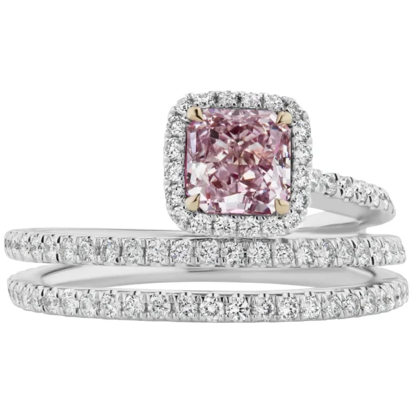 Scarselli Fancy Purple-Pink 1.00 carat Radiant Cut Diamond Engagement Ring