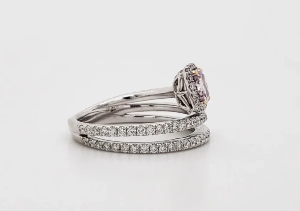 Scarselli Fancy Purple-Pink 1.00 carat Radiant Cut Diamond Engagement Ring