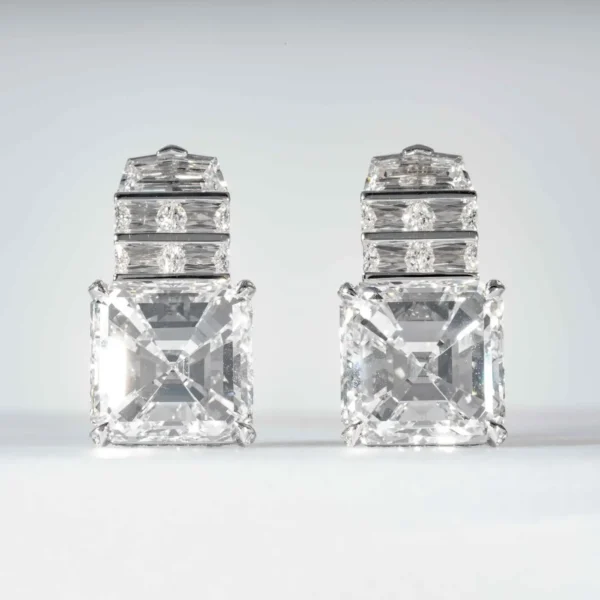 Shreve Crump & Low GIA Certified 18.21 Carat Asscher Cut Diamond Drop Earrings
