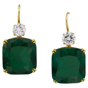 Spectra Fine Jewellery Certified Emerald Diamond Drop Earrings