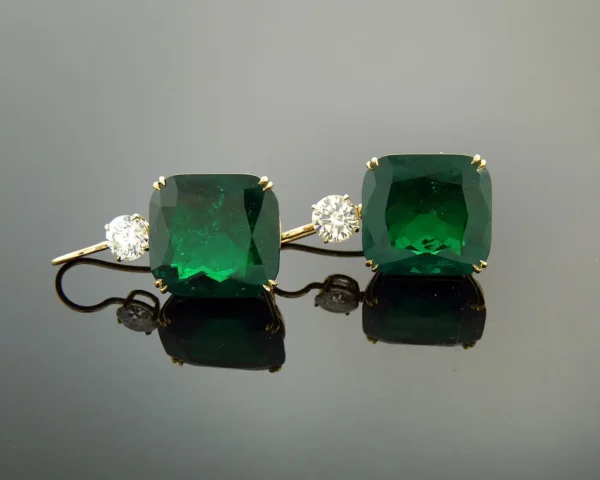 Spectra Fine Jewellery Certified Emerald Diamond Drop Earrings