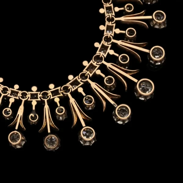Stunning Victorian Old-Cut Diamond Fringe Tiara Convertible to Necklace Bracelet