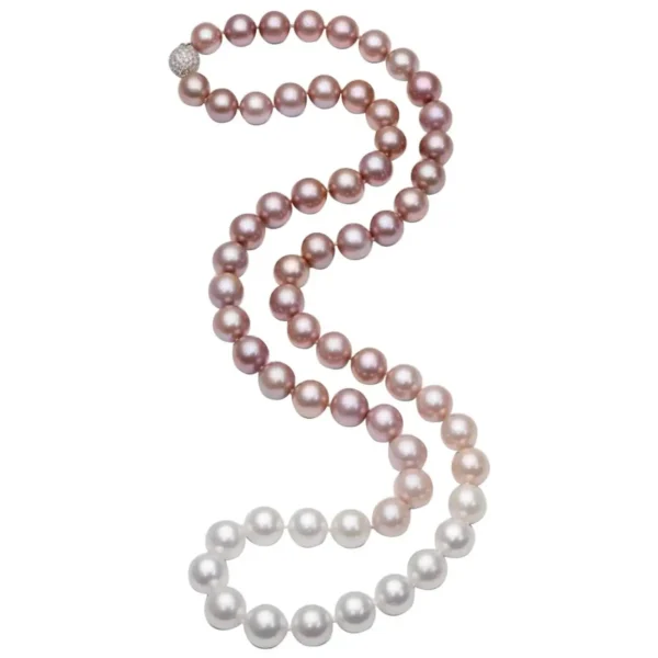 Superb Pink Pearl Ombre Necklace