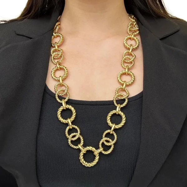 Tiffany & Co. Gold Rope Link Necklace