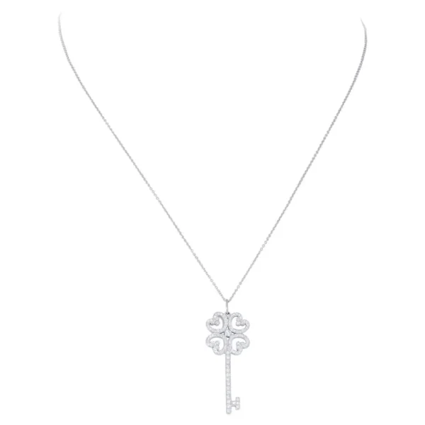 Tiffany & Co. Quatra Heart Platinum and Diamond Pendant Necklace