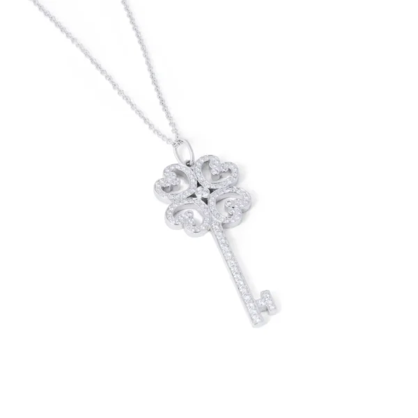 Tiffany & Co. Quatra Heart Platinum and Diamond Pendant Necklace