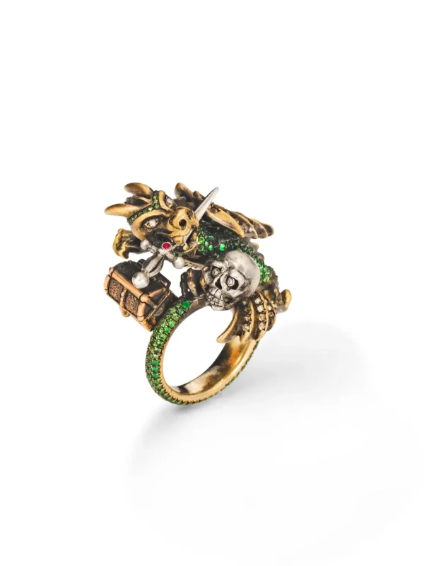 Wendy Brandes 7-Ring Diamond and Coloured Gemstone Animal-Design Collection