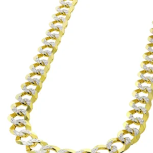 10K Gold Hollow Diamond Cut Cuban Link Chain - Men's Gold Chain